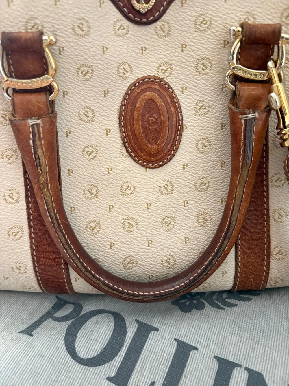 Vintage Leather Pollini Handbag Purse - Made in Italy